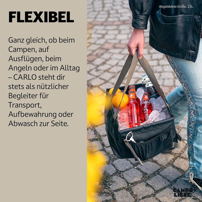 Складана чаша I Миска для миття посуду з ручками для кемпінгу I Легко зберігається складна чаша для вашого туристичного посуду I Миска для в дорозі I Складана чаша для миття посуду Антрацит 25 л