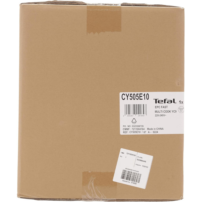 Мультиварка Tefal CY505E Fast & Delicious електрична скороварка об'єм 6 л 25 автоматичних програм до 80 швидше готування енергозбе