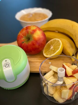 Подрібнювач з USB-портом, міні-кухонний комбайн - Multi-Chopper - Акумуляторна батарея - Crush, Cut & Chop, білий, 3 Seconds Chopper -