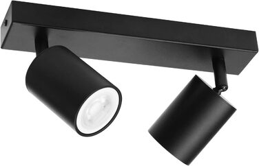 Стельовий прожектор 2 полум'я чорний, GU10 Стельовий світильник Прожектор поворотний, точковий світильник поворотний стельовий спо