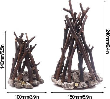 Лампа для вогнища на батарейках з підсвічуванням кам&39яної основи, реалістичний скрипучий звук, 3 регульовані режими освітлення, портативна лампа зі штучним полум&39ям з природним виглядом