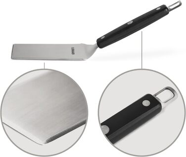 Лопатка для гриля та скребок для гриля BURNHARD, набір 2 шт. з перевертачем бургерів, інструментами для гриля з нержавіючої сталі,