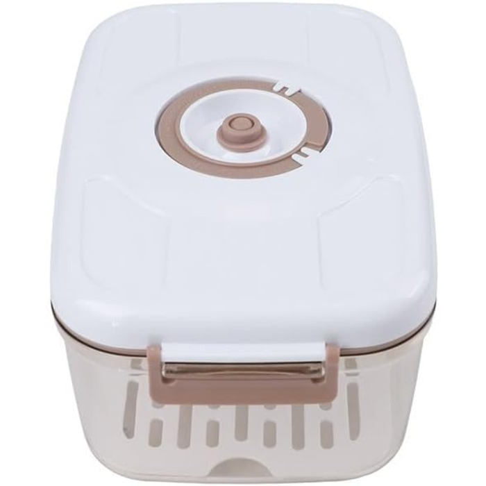 Герметична контейнер-вакууматор з кришкою, що не протікає, сумісний з вакуумним насосом для тривалого зберігання свіжості, великий об'єм (2,1 л)