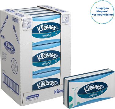 Косметичні серветки / носові хустки Kleenex 8824 - м'які, міцні та абсорбуючі - 12 x 72 (864 серветки) білий, 3-шаровий, без ароматизаторів білий 72 предмети (12 упаковок)