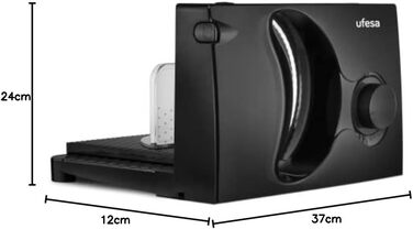 Хліборізка Складний електричний слайсер, ковбасний слайсер, запобіжна ручка, лезо з нержавіючої сталі 170 мм, регулятор товщини від 0 до 15 мм, 150 Вт, 0918 Katana