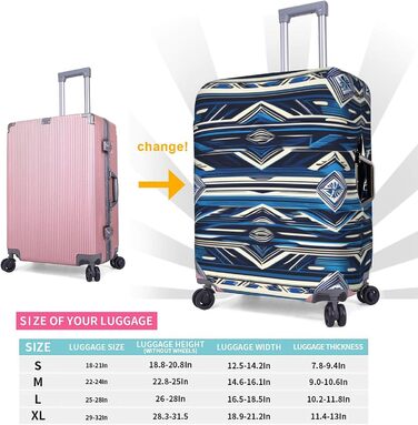 Чохол для валізи BREAUX з полінезійським маорійським орнаментом Блакитний сад (малий розмір)