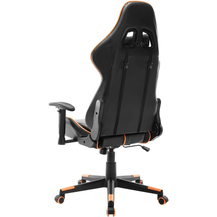 Геймерське крісло, чорно-помаранчева штучна шкіра
