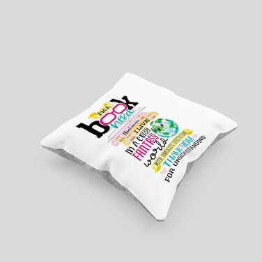 Подарункова подушка Trendation Bookworm з наповнювачем 40x40 Я книголюб Читання книг Подарунок Bookworm Висловлювання Читання (сіра)