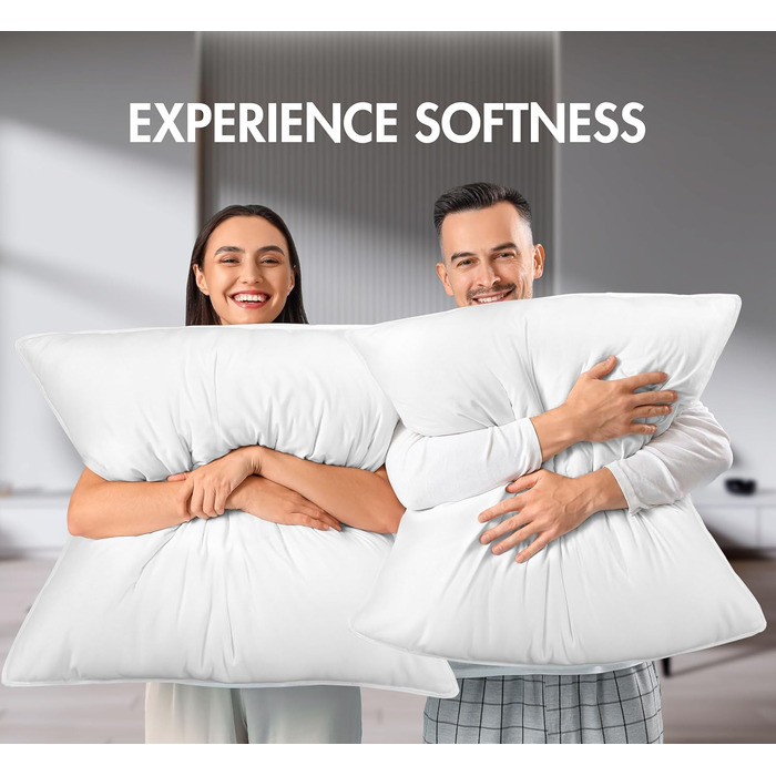 Подушка для сну Utopia (2 шт.), 80 x 80 см, дихаюча та м&39яка подушка (біла) 80x80 см (2 шт.) Біла 2