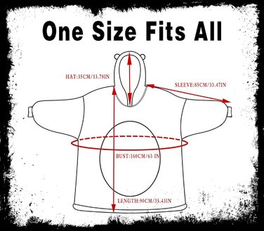 Костюм бика dressfan, худі, карнавальний костюм на Хелловін, тепла м&39яка портативна ковдра з мікрофібри та шерпи з рукавами та капюшоном для жінок та чоловіків, чорний, один розмір