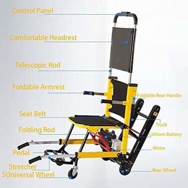 Портативні електричні сходові підйомники для людей похилого віку, складаний мобільний підйомник для альпіністського крісла, сходове крісло для людей похилого віку, що піднімаються або спускаються сходами, легкий алюмінієвий переносний сходовий підйомник д