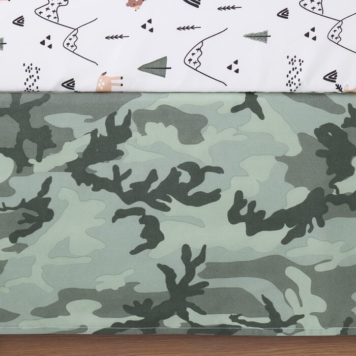 Комплект постільної білизни в дитяче ліжечко Peanutshell Woodland Camo для хлопчиків - комплект з 3 предметів - ковдра в ліжечко,