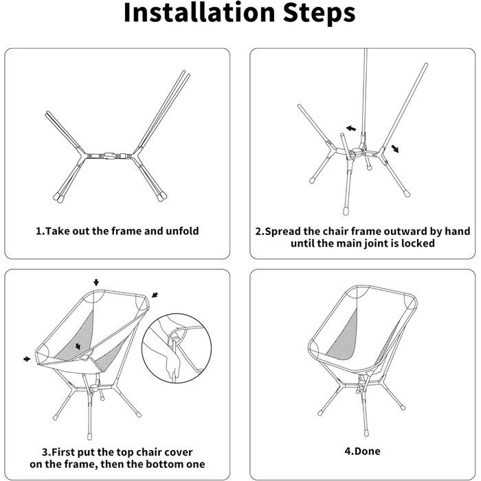 Крісло для кемпінгу Naturehike, складне, надлегке розкладне крісло компактний розмір у упаковці та міцна конструкція для кемпінгу, пікніків та активного відпочинку на свіжому повітрі, походи (сірий M) сірий S