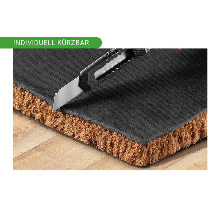 Кокосовий килимок 60x40x2,4 см Килимок для дверей з міцного кокосового волокна Килимок для вхідних дверей та зони входу Килимок для вловлювання бруду заввишки 2,4 см Килимок, що легко доглядається Килимок Nature, 40 x 60 см (прямокутний)