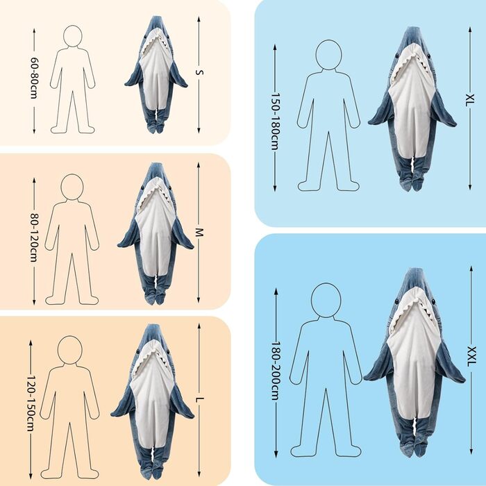 Ковдра-акула, двосторонній фланелевий плюш, синій XL