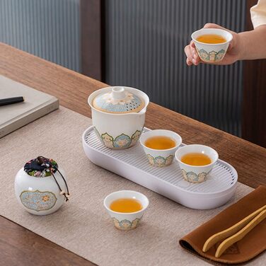 Порцеляновий чайний сервіс для подорожей та гостей вишуканий подарунок для дому, офісу, кемпінгу