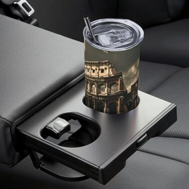 Кухоль з прямою трубочкою, 590 мл, дизайн залишки римського Колізею, друкований, дорожній кухоль, підходить для кемпінгу, офісу та дому