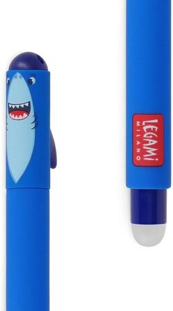 Набір Legami з 7 гелевих ручок, що стираються, з термочутливим чорнилом, що стирається, різні кольори чорнил та дизайни корпусу, наконечник 0,7 мм, малюнки панда, кенгуру, лев, жираф, слон, акула, бегемот