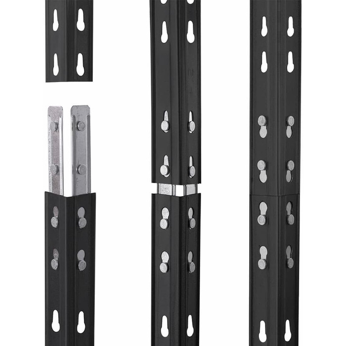 Міцний стелаж Rivet з панелями HDF, що підлягають фарбуванню, 180x120x45 см (ВxШxГ), 5 полиць вантажопідйомністю 250 кг кожна, антрацитово-сірий, практична система кріплення, екологічно чистий та придатний для переробки