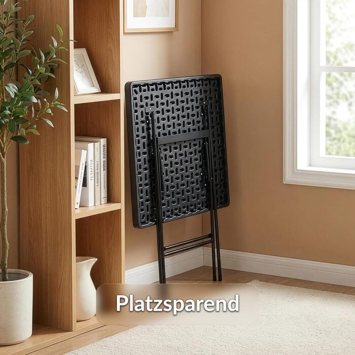 Складаний садовий стіл, пластик, 180x75 см - Буфетний стіл з ручкою для перенесення - Складаний стіл для саду, патіо та балкону - Туристичний стіл на 6 осіб (Кобе)