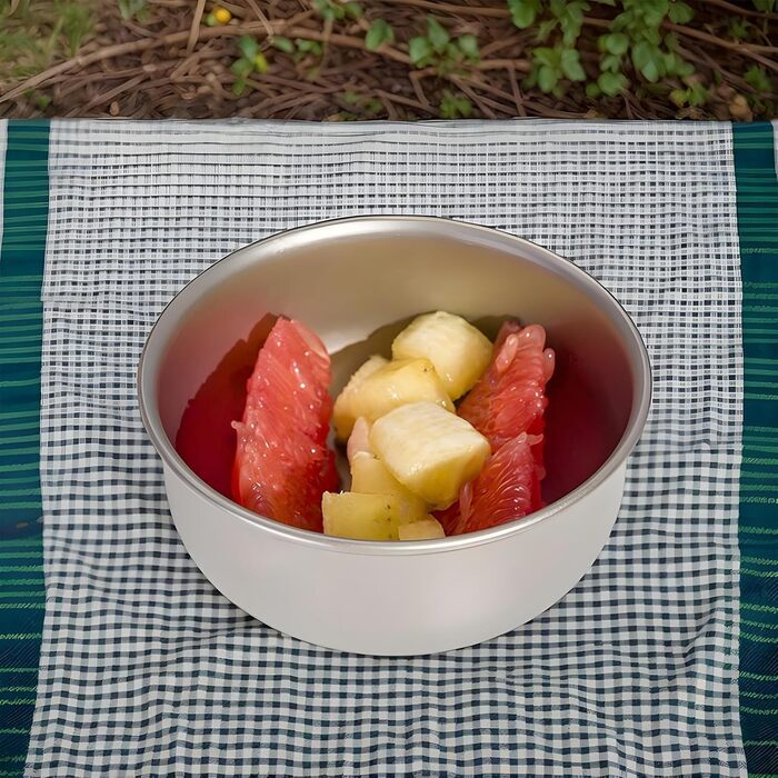 Легка титанова миска Портативна титанова миска для кемпінгу Надлегка титанова миска Миска/тарілка для пасти, миска для фруктів, портативні десертниці для походів, кемпінгу, піших прогулянок, пікніків, придатна для миття в посудомийній машині