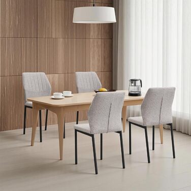 Бежеві обідні стільці, комплект з 4 шт. , кухонні стільці, м&39які стільці, бежеві обідні стільці з поліестеровими сидіннями, для їдальні, вітальні, спальні, бежевий, 4 шт. и