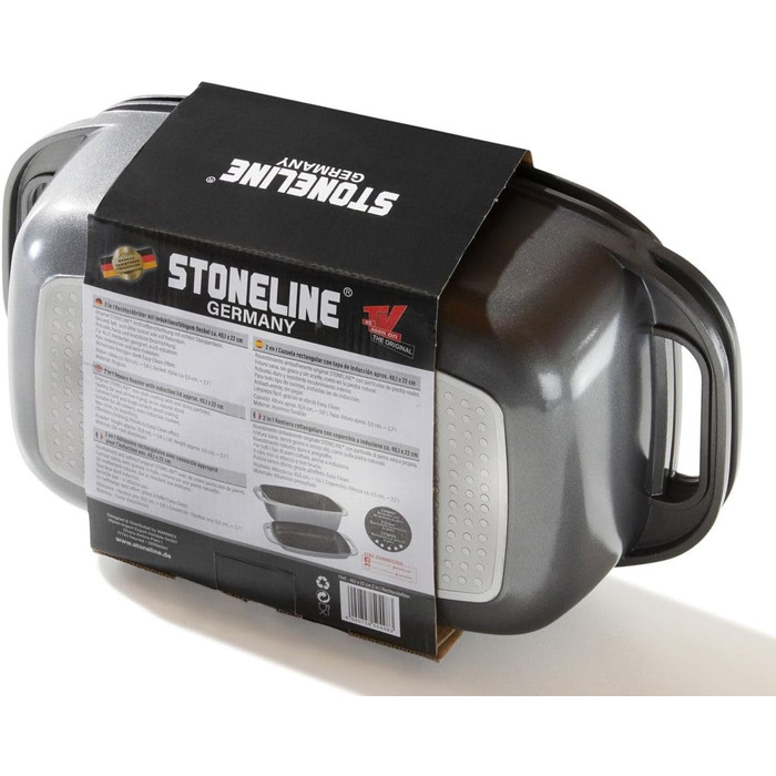 Лита алюмінієва жаровня з кришкою 43x26 см, 7,8 л Індукційна духовка безпечна для всіх типів плит, кришку можна використовувати як