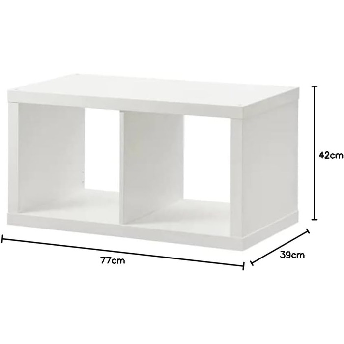 Полиця, книжкова шафа, настінна полиця, перегородка для кімнати IKEA Kallax білого кольору (77 x 42 см)