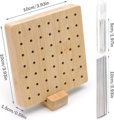 Супер стабільна Locking Board Crochet Wood for Crochet, 6 фіксованих паличок із нержавіючої сталі 5 голок, 13,5