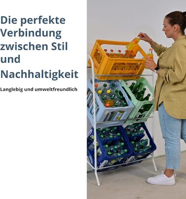 Стелаж для напоїв SCHULTE Regalwelt до 6 ящиків, 118x641 см (ВxШxГ), вантажопідйомність на полицю приблизно 40 кг, білий, стелаж для напоїв, стелаж для пивних ящиків, стелаж для пляшок, стелаж для води