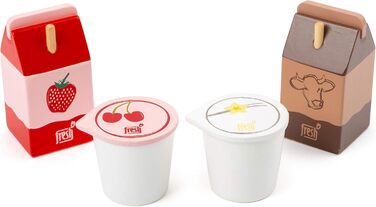 Набір молочних продуктів для ніжок &quotфреш&quot з дерева, магазинні та дитячі кухонні приналежності, 4 шт., від 3 років, 11440