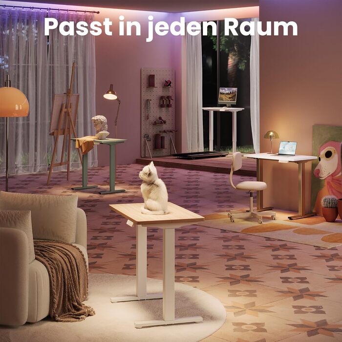 Стіл з регульованою висотою 80 x 48 см, 4 налаштування висоти з пам&39яттю, Електричний стіл для домашнього офісу та комп&39ютерної робочої станції, Стіл для роботи стоячи, Світлий горіх Світлий горіх 80 x 48 см