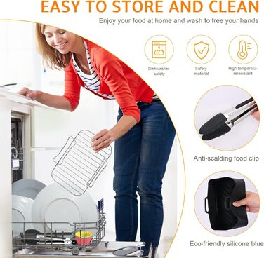 Аксесуари для фритюрниці Vusddy з 10 предметів для Ninja Foodi Dual AF400EU, AF500EU, AF300EU - Двокамерна фритюрниця Набір XL для Innsky, Princess, Tiastar, Devology, Emerio 7.6L-10.4L