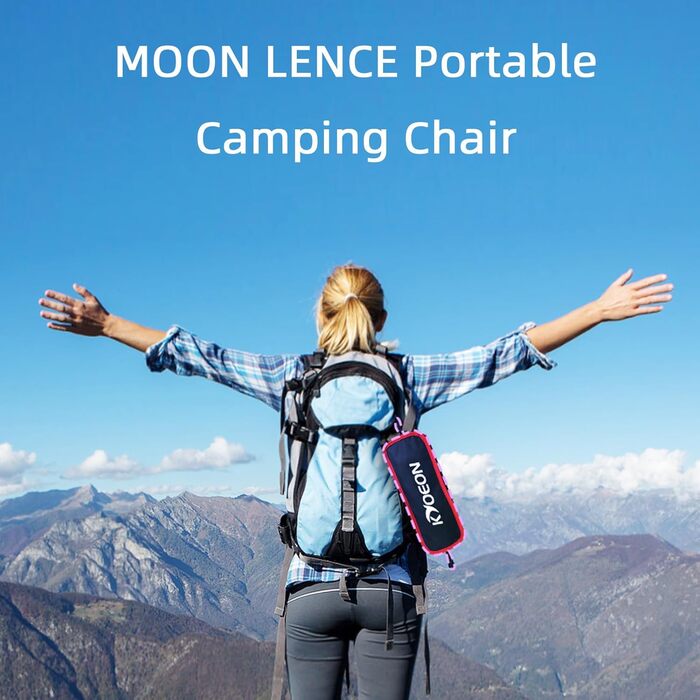 Складаний кемпінговий стілець, надлегкий кемпінговий стілець, міцний складний стілець вагою 150 кг з міцною рамою та зручною спинкою для використання на свіжому повітрі, пляжу, пікніка, походів, 2 чорних