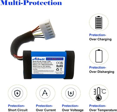 Замінний акумулятор 3.7V 7800mAh для JBL Charge 4, JBL Charge 4BLK, динаміків JBL Charge 4J, заміна акумулятора JBL SUN-INTE-118, SUN-INTE-156, 1INR19/66-3, ID998. (Не для JBL Charge 4 Q)