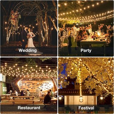 Світлодіодні казкові вогні GPATIO на відкритому повітрі, 18M казкові вогні на відкритому повітрі з 30 Теплі білі пластикові лампоч