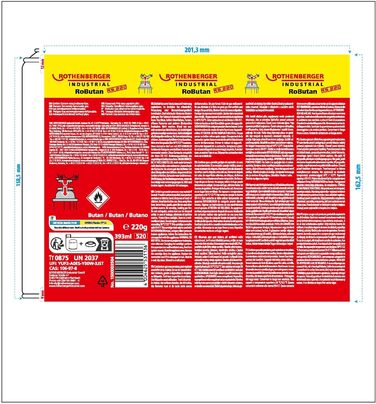 Промисловий газовий пальник ROTHENBERGER RS 220 Робота над головою Обертання на 360 вкл. 2 x газові картриджі RoButan 220 г / 393 1000003307