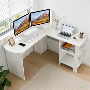 Комп&39ютерний стіл Офісний стіл з тримачем для навушників та сумкою для зберігання Невеликий стіл для навчання Дерев&39яний ПК стіл Офісний стіл для домашнього офісу 51 дюймів білого кольору