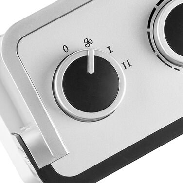 Електричний керамічний вентилятор-обігрівач Tristar - 3 регульовані рівні потужності/регульований термостат/функція вентилятора, KA-5064, чорний, сріблястий вентилятор-обігрівач (настільний)