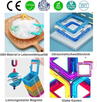 Магнітні ігри на подарунок від 3 4 5 6 7 8 років Хлопчик Дівчинка Building Blocks Дитячі іграшки, 120 Pieces, Magnetic Toys Magnet