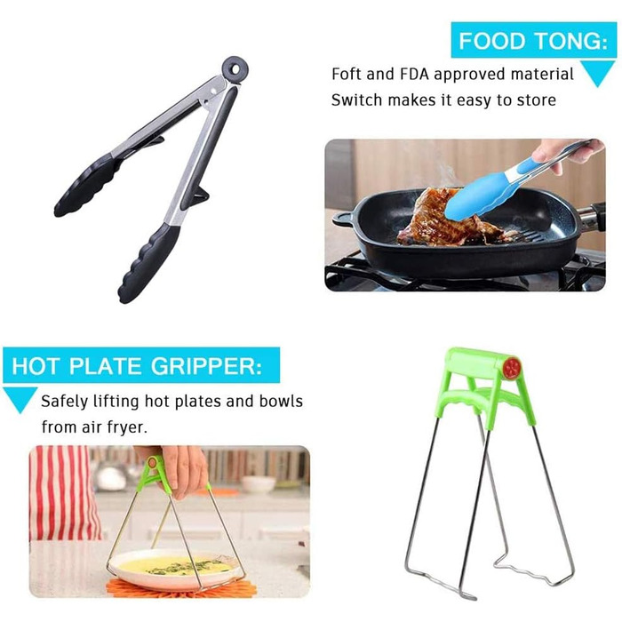 Аксесуари для фритюрниці LooHome, 5 комплектів для Gowise Phillips Cozyna, діаметр 7 дюймів для 3.5 QT