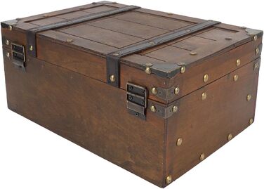 Дерев&39яний футляр для зберігання сумок Taidda у вінтажному стилі, багатофункціональна портативна валіза з виглядом вживаного одягу, органайзер для одягу, іграшок та фотореквізиту з сільським дизайном (великий)