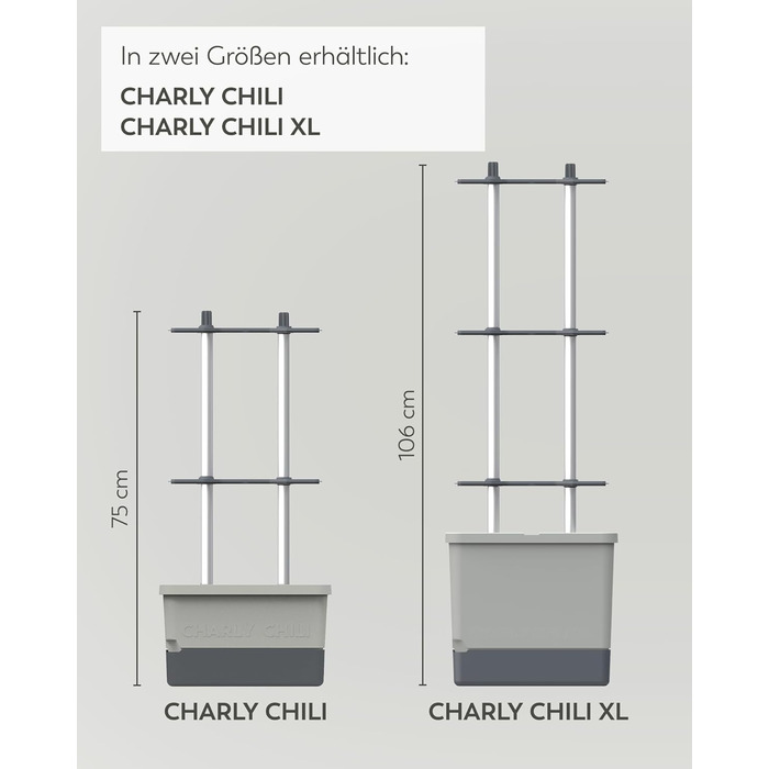 Горщик для рослин Charly Chili Chili - Горщик для рослин із шпалерою, системою поливу та міцним каркасом (темно-зелений, XL) XL Темно-зелений