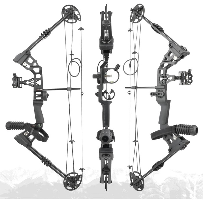 Набір складених луків JUNXING X8 – регульований 20–70 lb для полювання, дорослих, молоді, початківців, стрільби з лука на свіжому повітрі, лівий/правий, чорний