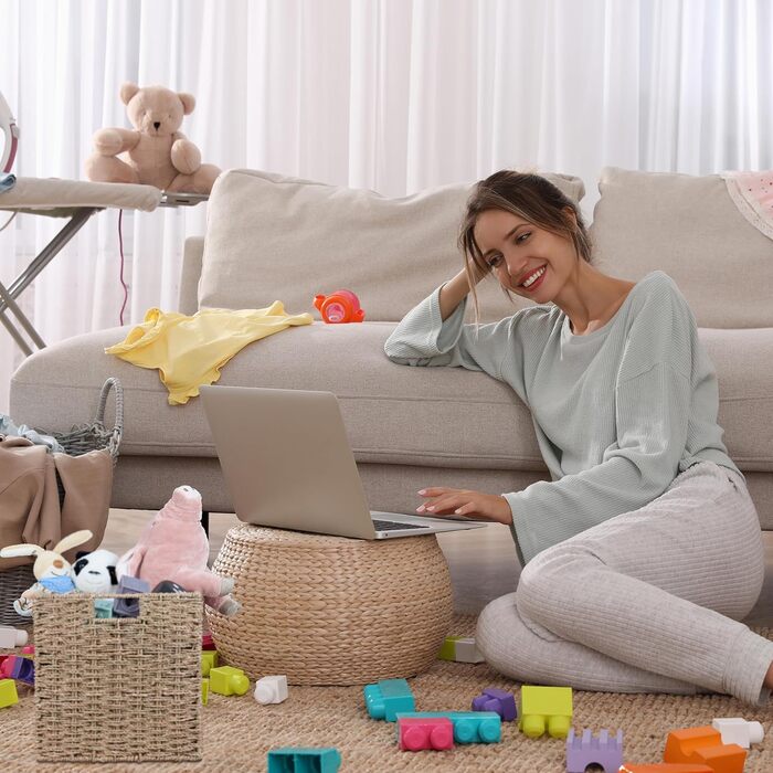 Кошик для зберігання Relaxdays з морської трави, плетений кошик-поличка, кошик-органайзер, ванна кімната, висота та ширина 30 x 30 x 30 см, плетений кошик, натуральний колір