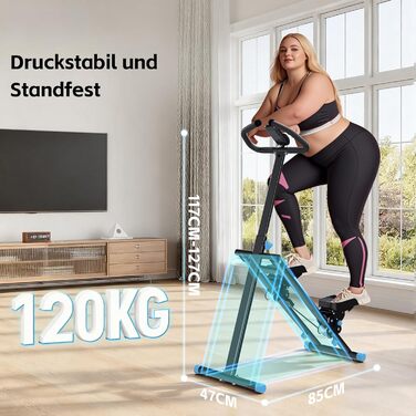 Степер для сходів Mdeam для домашнього використання, вертикальний степер із розширеним діапазоном кроків, складний сходовий альпініст з поручнями для тренування всього тіла, фітнес-обладнання для домашнього офісу, чорний