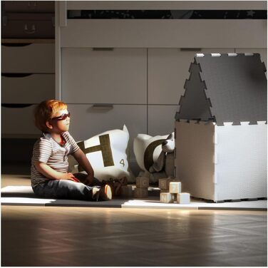 Тварин Головоломка Килимок-головоломка Дитячий килимок Килимок Килимок з пінопласту Килимок для захисту підлоги з хвилястим краєм Нетоксичний Водонепроникний Не ковзає Чорний світло-сірий білий (темно-сірий/світло-сірий/бежевий, 158x158 см), 40 9