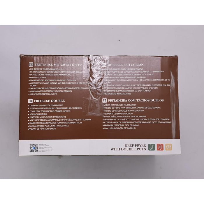 Велика подвійна фритюрниця Aigostar з 2 кошиками, 6-літрова фритюрниця з функцією холодної зони, 3600 Вт, оглядове вікно, регульований рівень нагріву до 190C, міцна та проста в догляді, чорна