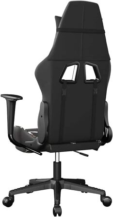 Геймерське крісло з функцією масажу та підставкою для ніг з чорної камуфляжної штучної шкіри, регульована висота спинки, функція повороту на 360 градусів, ергономічне офісне крісло з USB-портом, 37 x 45 см (Ш x Г), різнокольорове