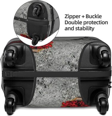 Чохол для валізи Паризька вежа з трояндою, міцний захист для багажу розміру XL (45.7-81.3 см), чорний